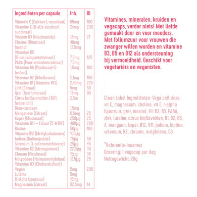 Laveen: Vega Mama Multi (met Actieve Foliumzuur) – Zwangerschap Pillen
