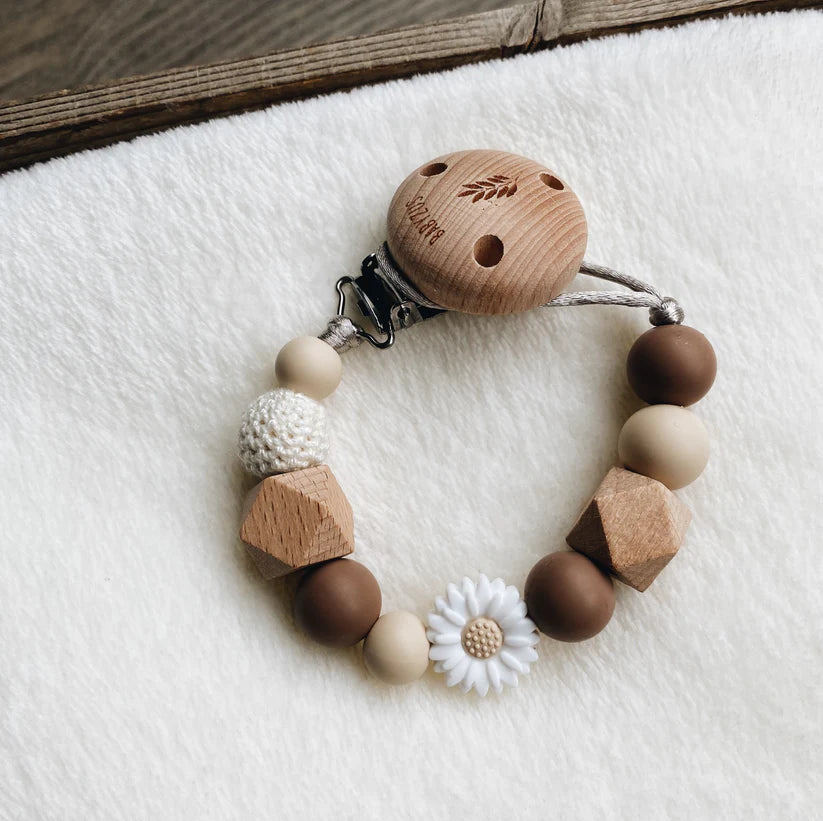 Babyzus Speenkoord Daisy Zacht Hout