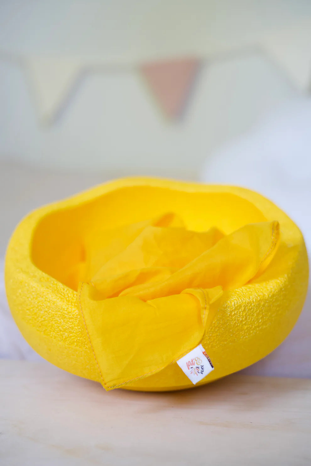 Speeldoek Geel Regenboog - Medium 48x48cm