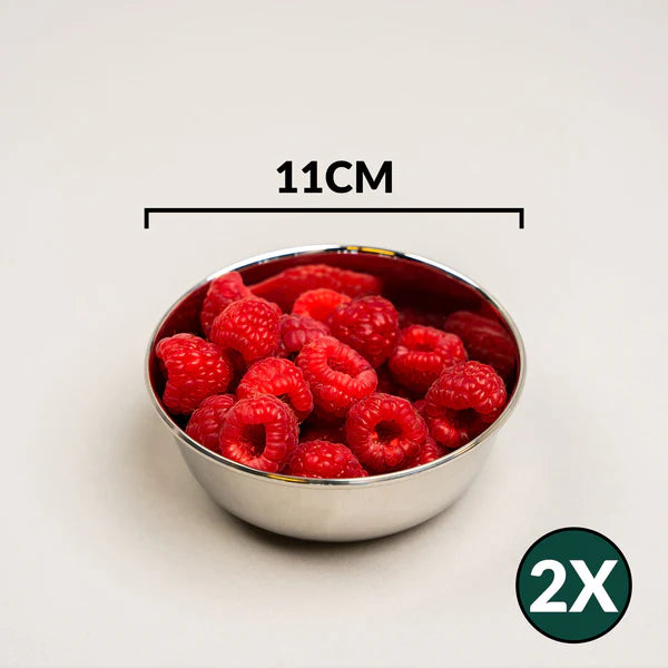 Talli RVS Schalen (kommen) 11cm Set van 2