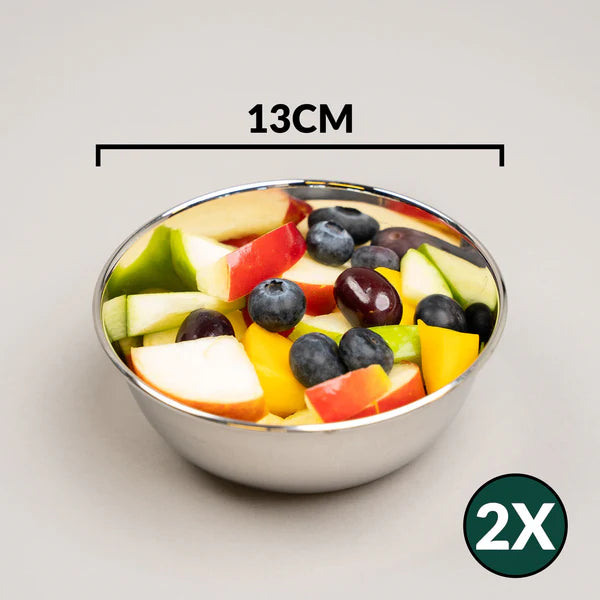 Talli RVS Schalen (kommen) 13cm Set van 2