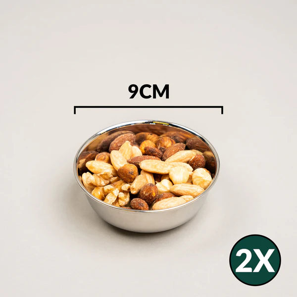 Talli RVS Schalen (kommen) 9cm Set van 2
