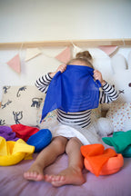 Speeldoek Blauw Regenboog - Medium 48x48cm