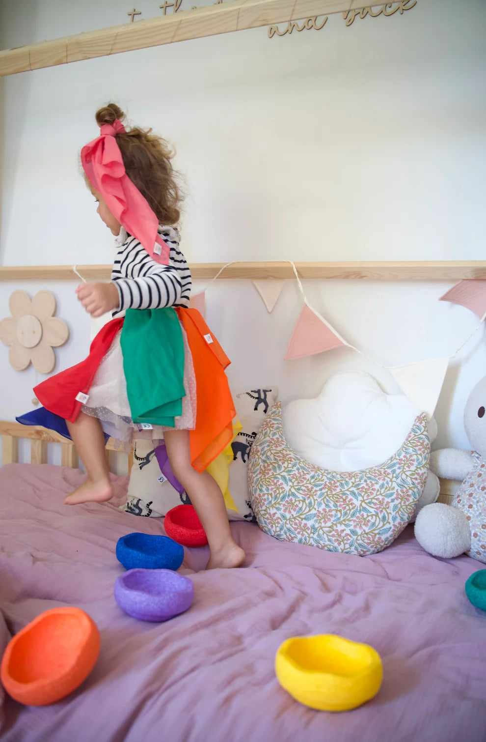 Speeldoek Groen Regenboog - Medium 48x48cm